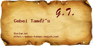 Gebei Tamás névjegykártya